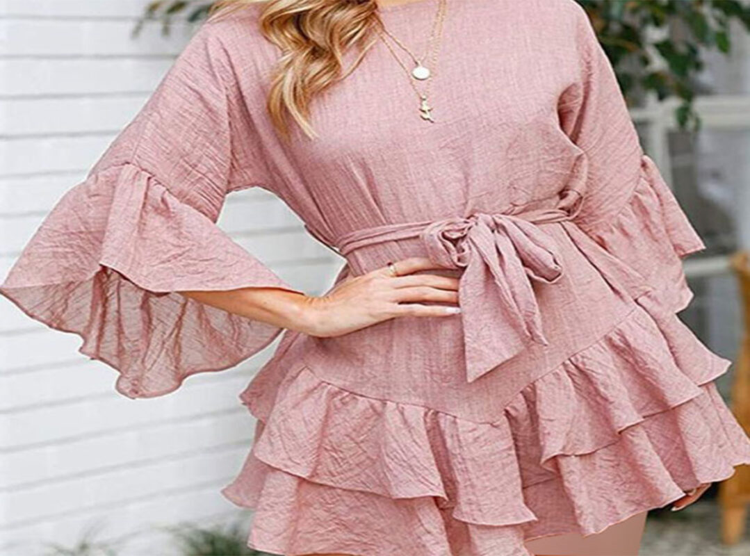 مدل لباس چین‌دار دخترانه با پارچه شومیزی