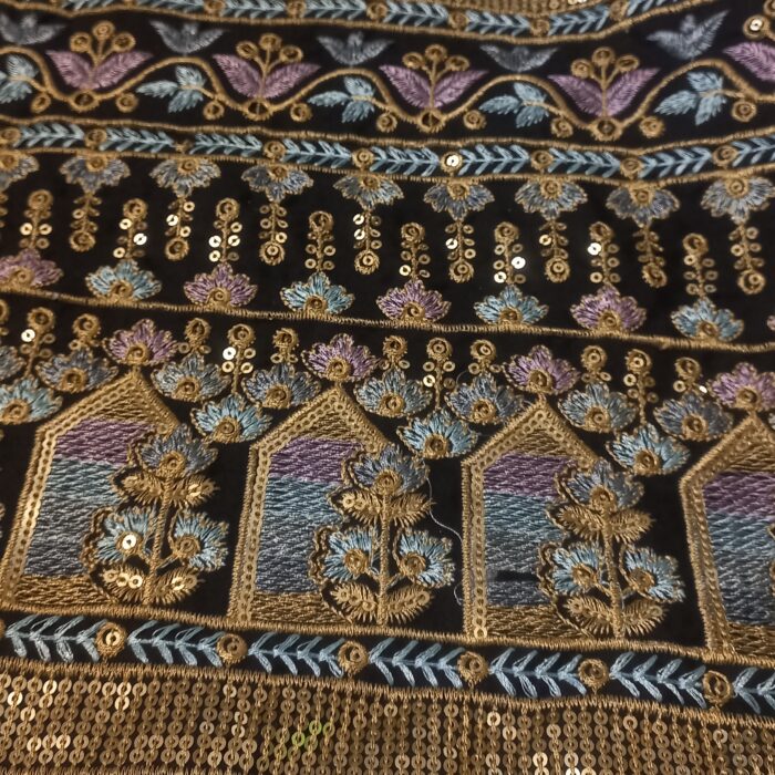 لینن سوزن دوزی مشکی 34584