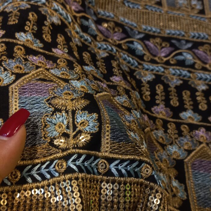 لینن سوزن دوزی مشکی 34584